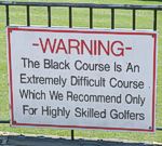 Black Course Warnschild